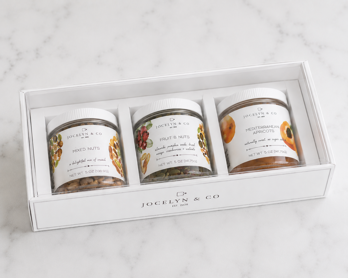 Three-jar rigid gift box presentation