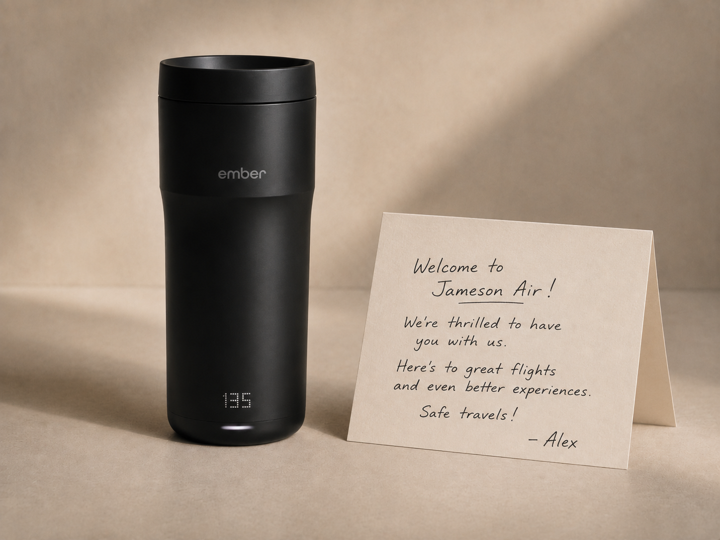 Ember travel mug welcome gift