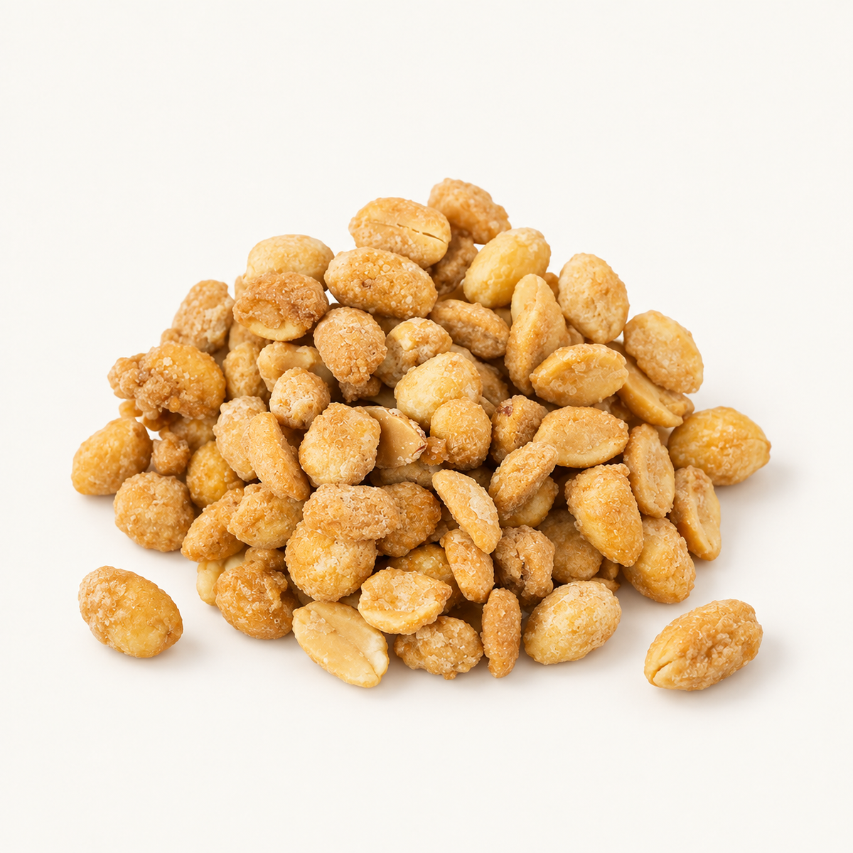 Butter Toffee Peanuts, styled as a small pile on warm ivory