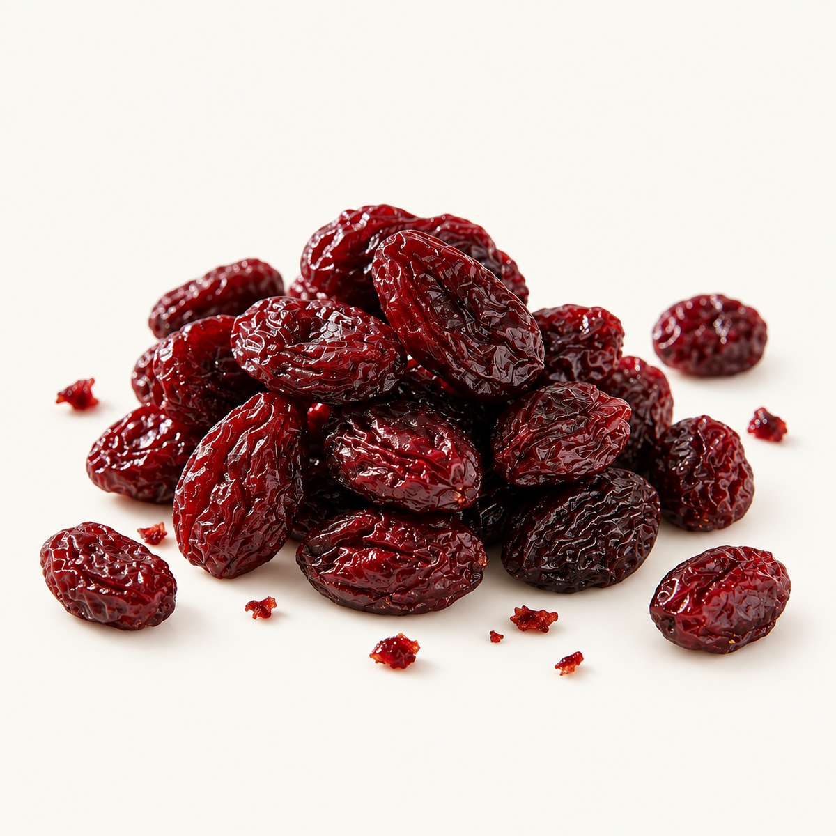 Dried Cherries, styled as a small pile on warm ivory