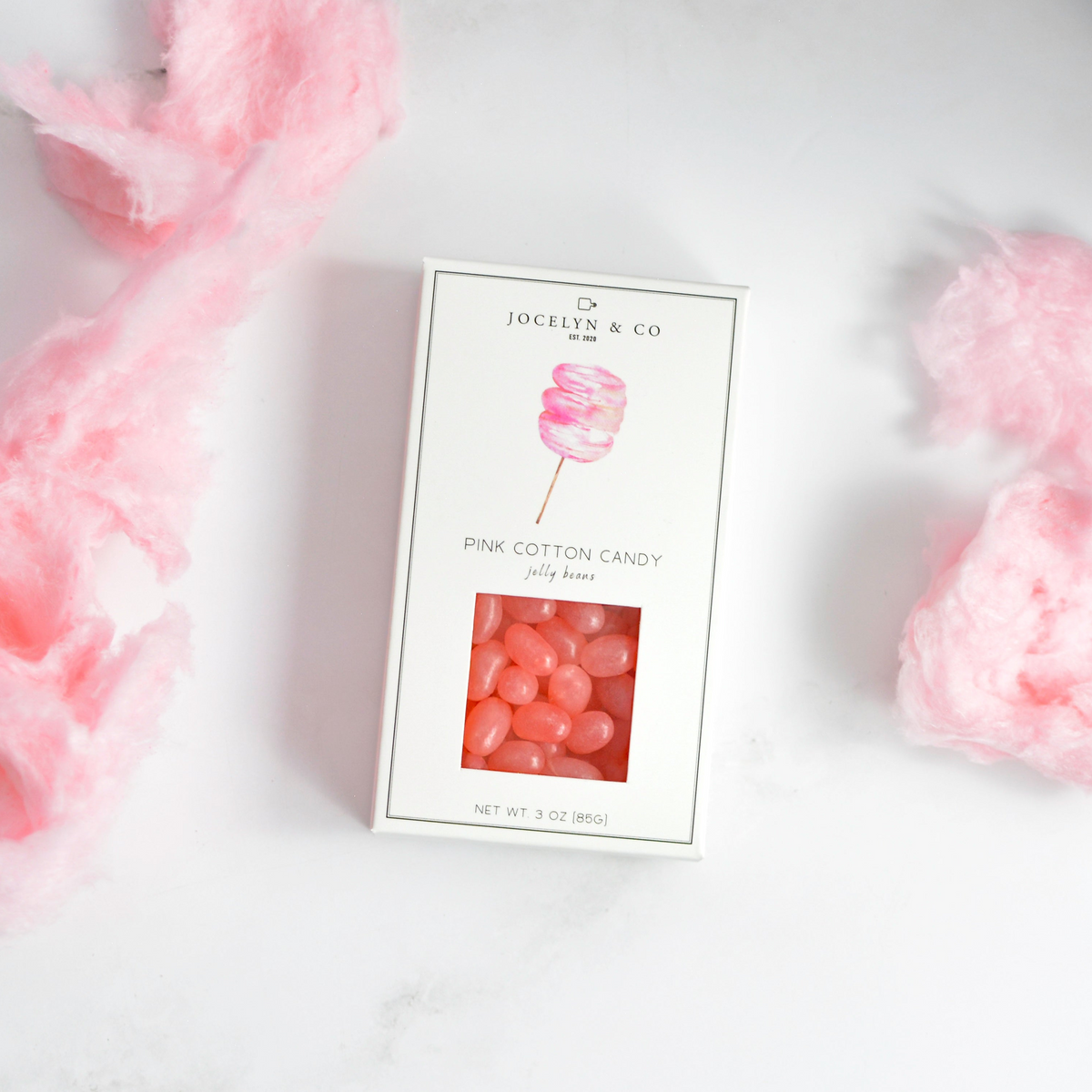 Jocelyn & Co. Cotton Candy Jelly Beans — rectangular box