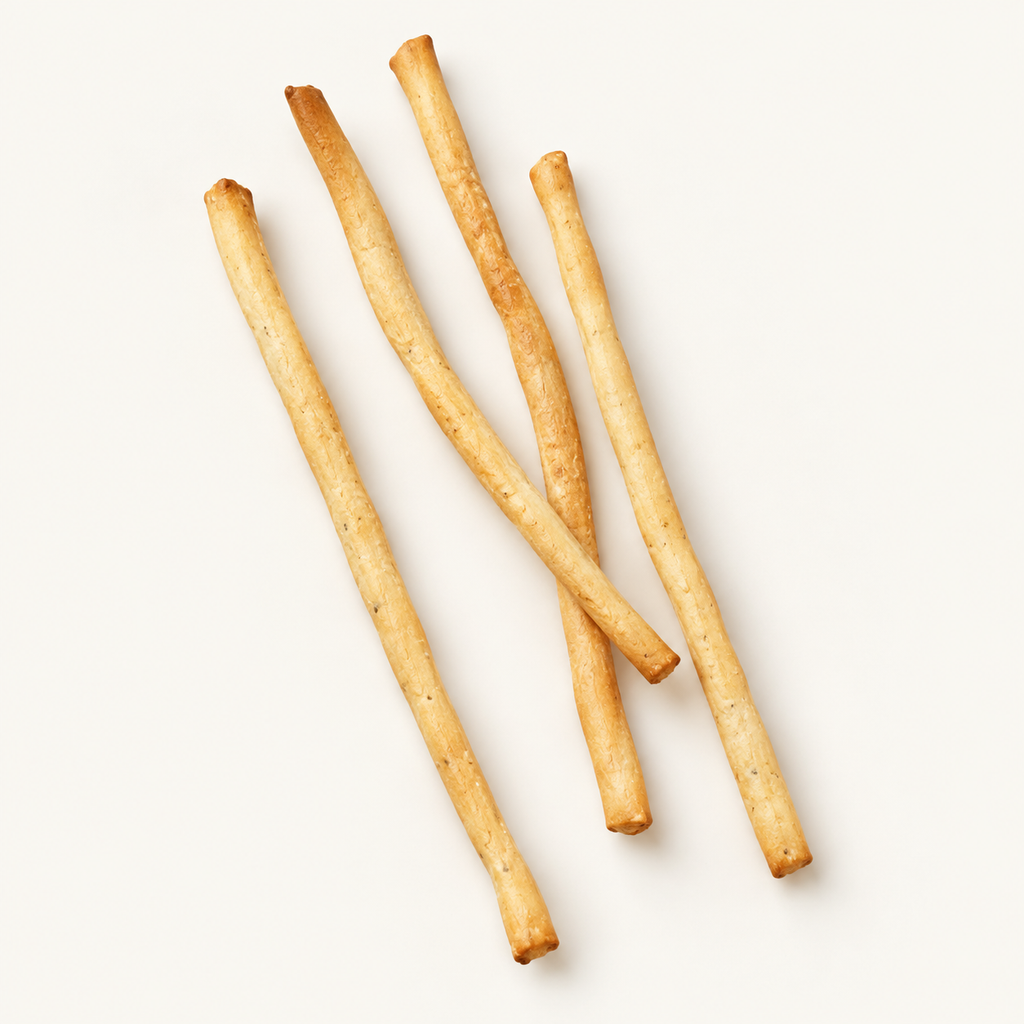Italian Grissini, loose pieces on warm ivory