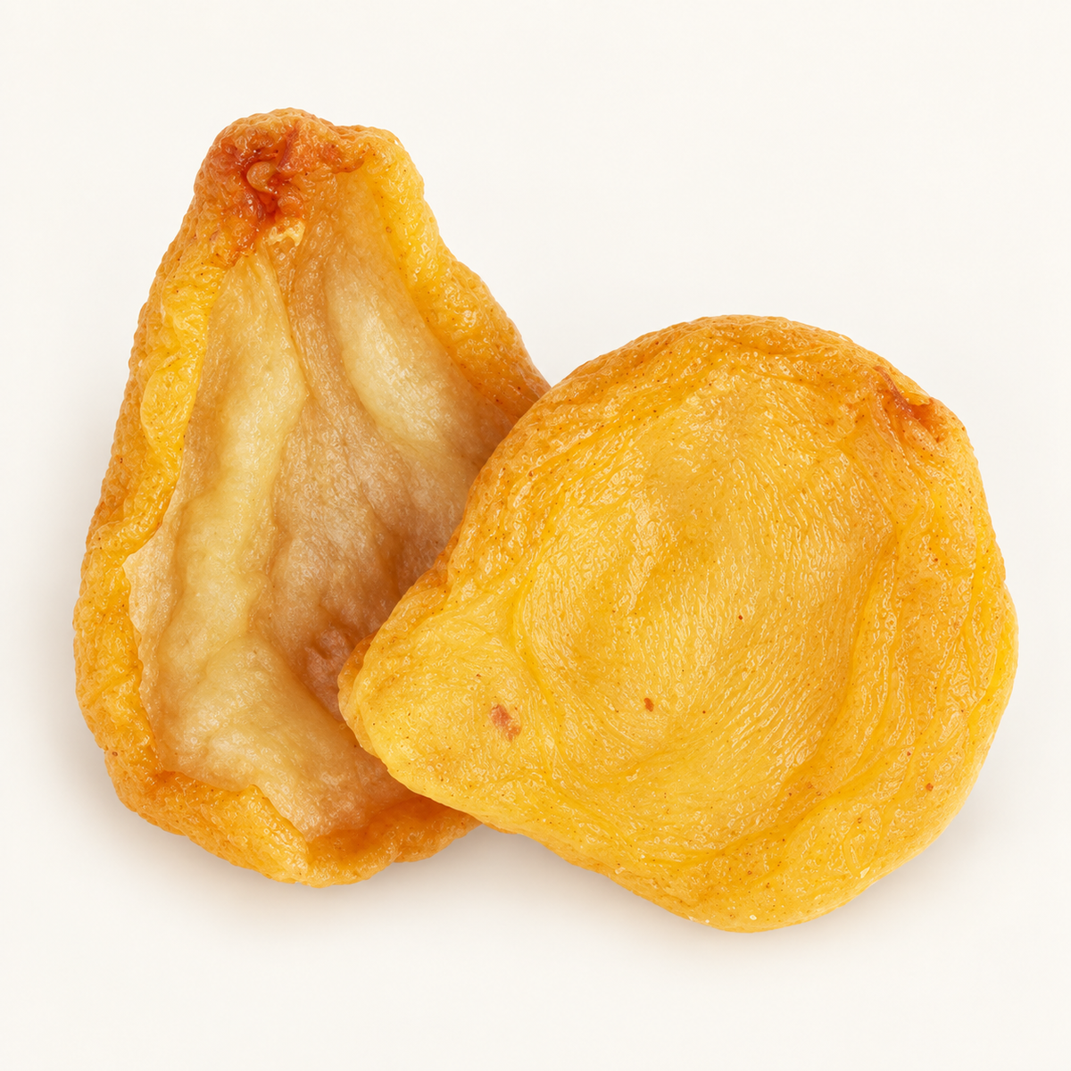Sweet Dried Pears, styled as a small pile on warm ivory