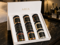 Curated in-room hotel amenity assortment