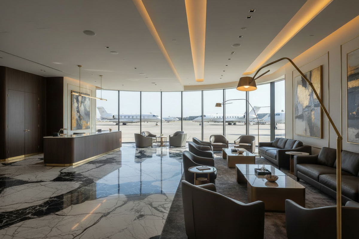 Pre-flight lounge food amenities