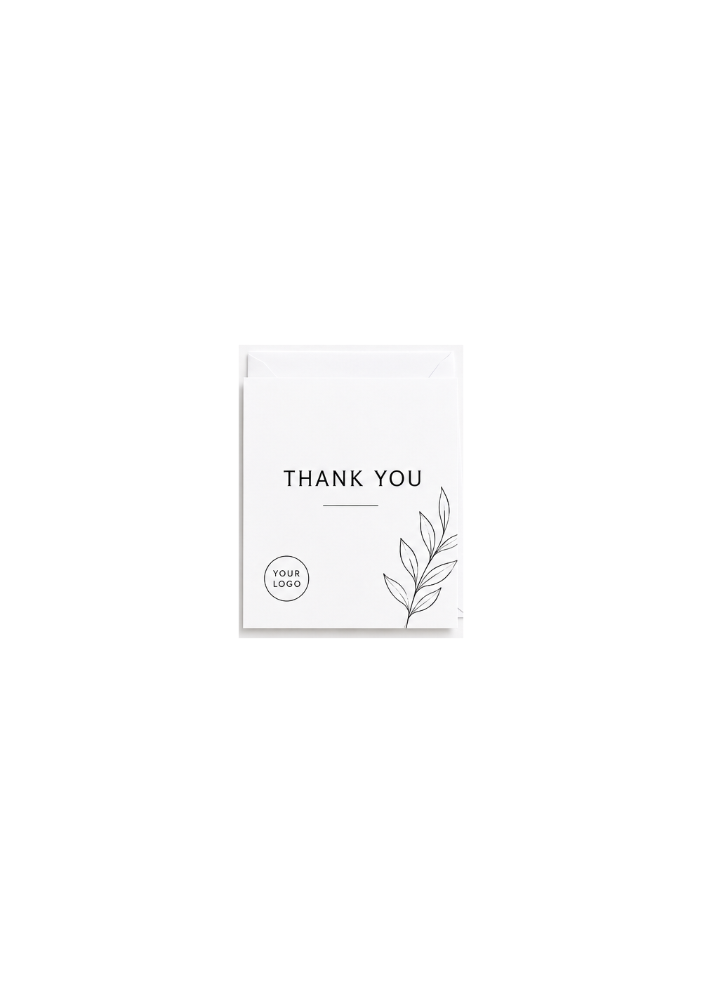 Thank You 5 x 7 greeting card with white envelope and custom logo placement